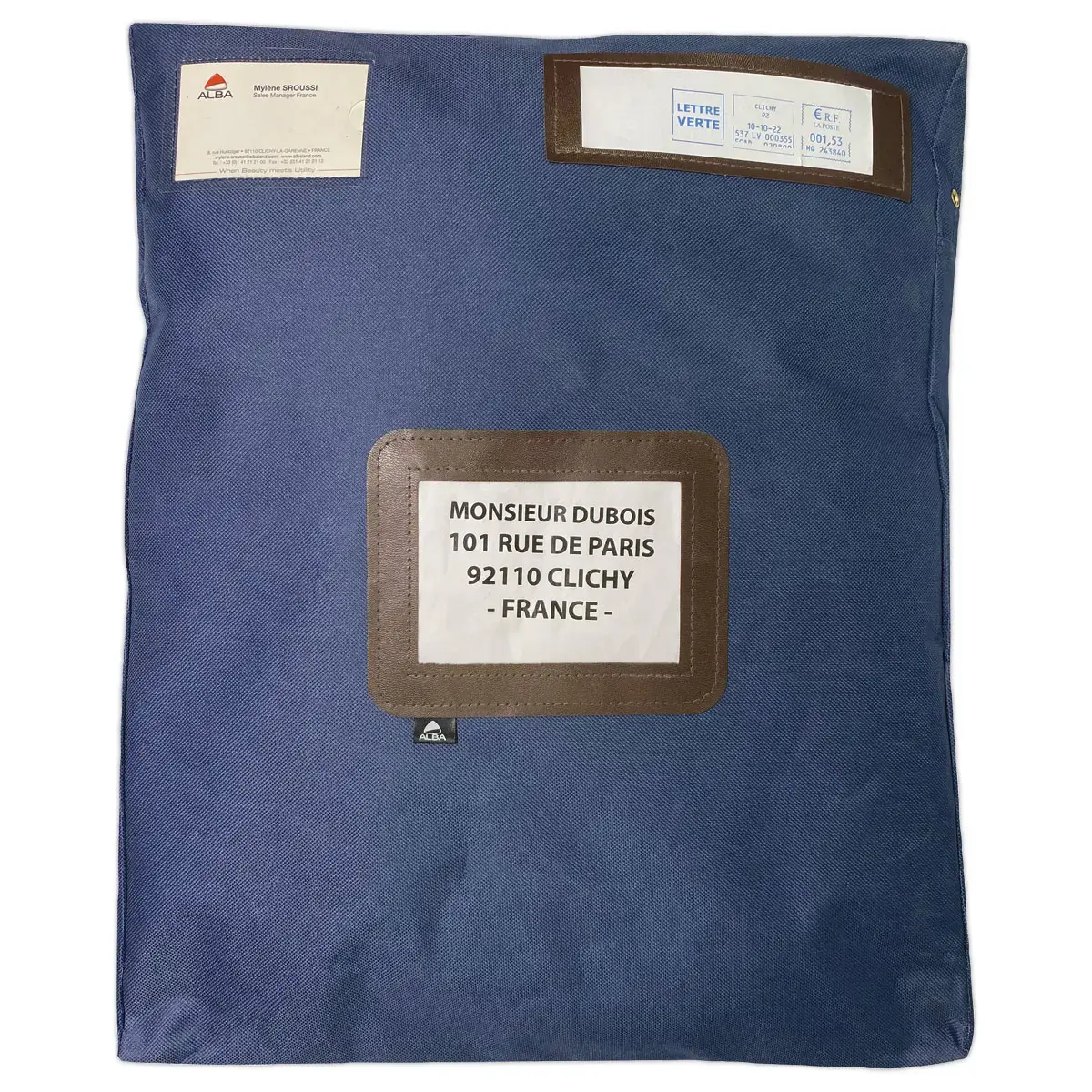 Pochette courrier à soufflet L 40xP 5xH 50 cm bleue en polyester