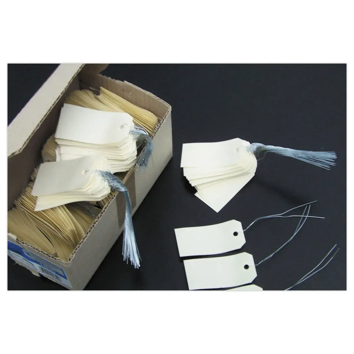 1000 Étiquettes américaines à œillet + fil de fer 120 x 57 mm
