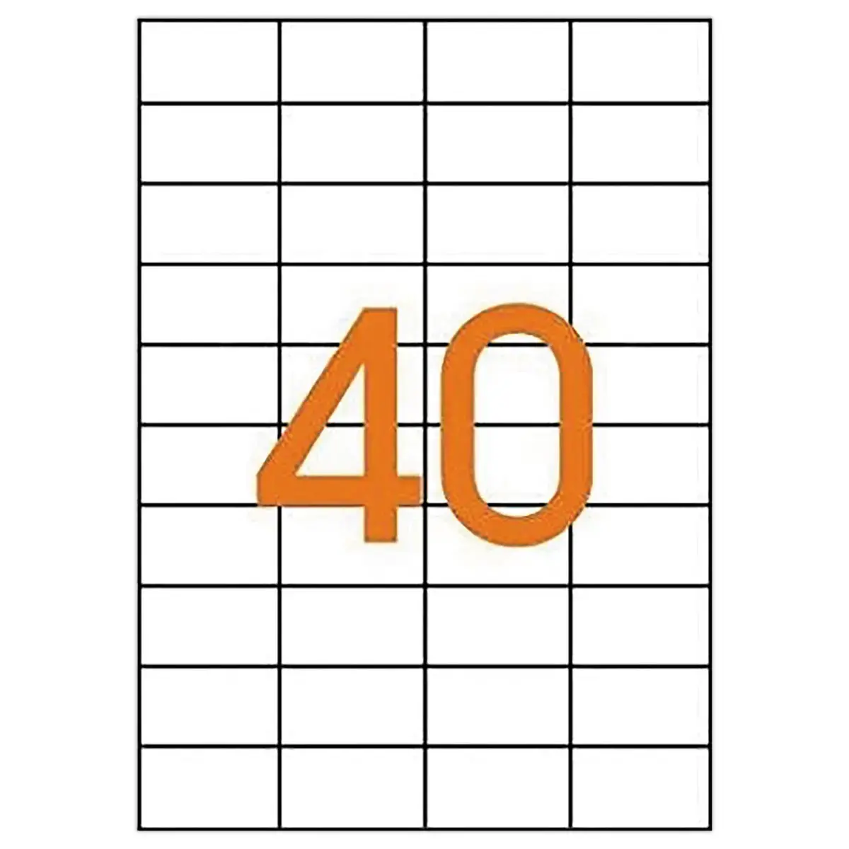 100 Planches d'étiquettes MU 52,5x29,7mm soit 4000 étiquettes permanent