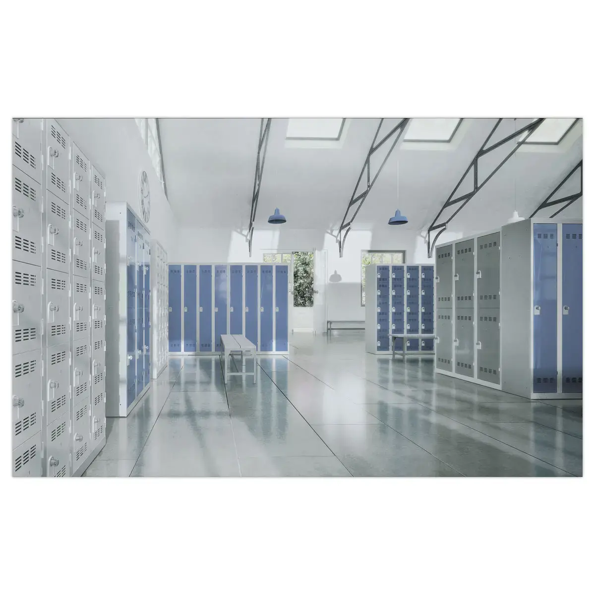Vestiaire multicases - 1 colonne de 2 cases - 180 x 40 cm - Gris - VINCO INDUSTRIES
