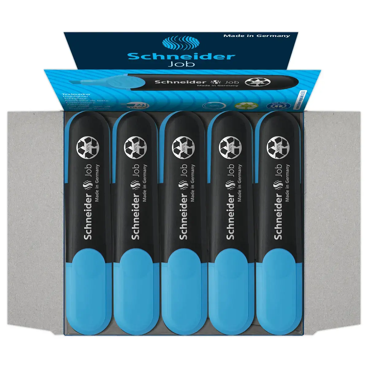 Surligneur Job Bleu 1-5mm - Rechargeable & Encre Bio- SCHNEIDER