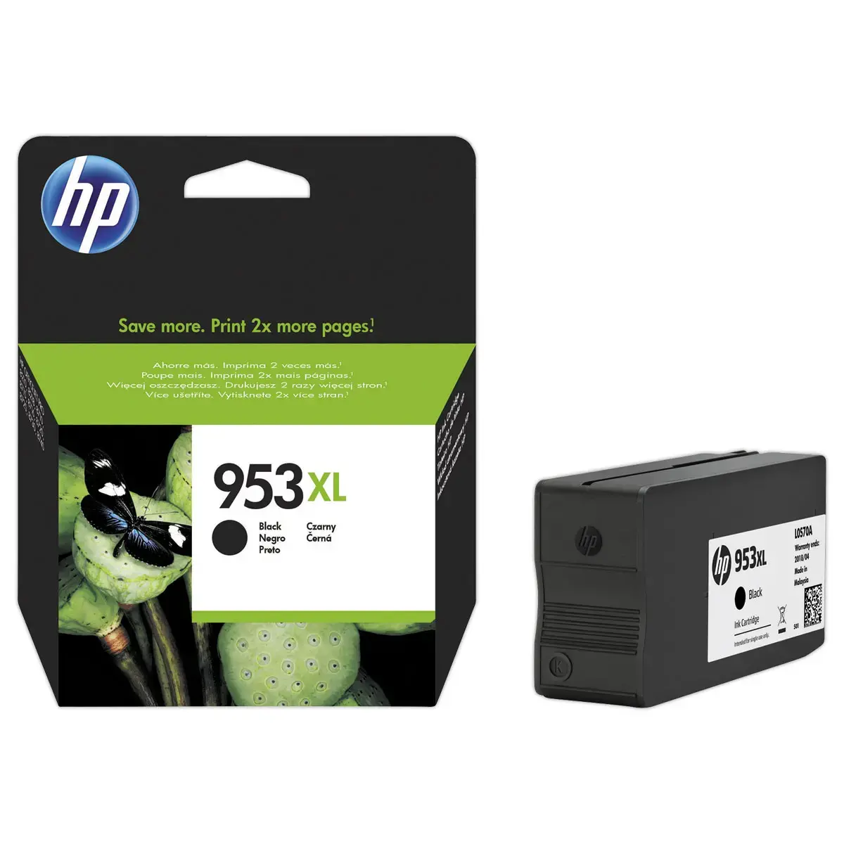Cartouche d'encre noire 953XL L0S70AE - HP 