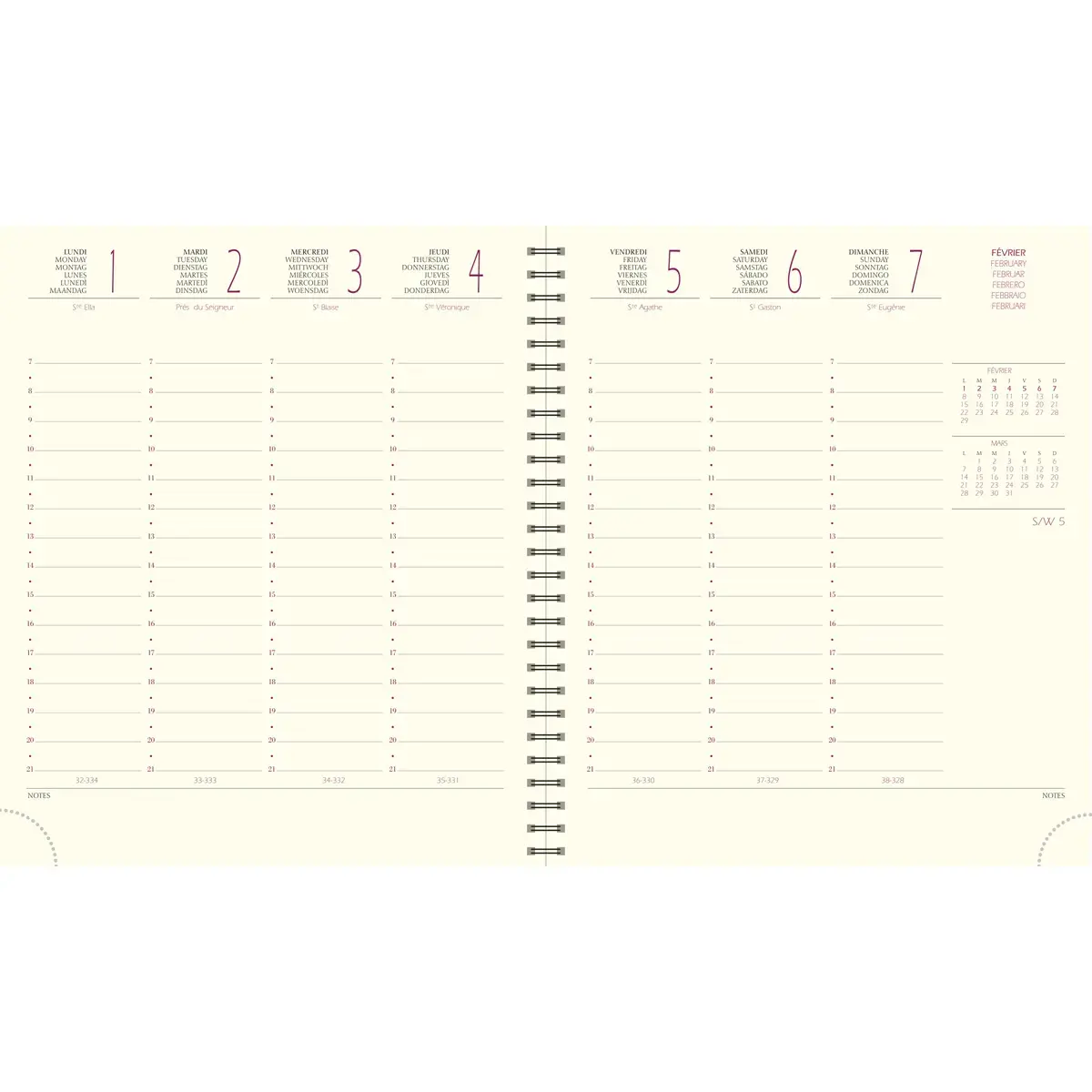 Agenda semainier Exacompta Swan - 15x17cm - Bleu