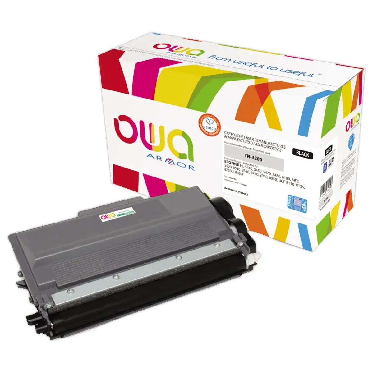 Toner &eacute;quiv. BROTHER TN3380XL noir ESAT 