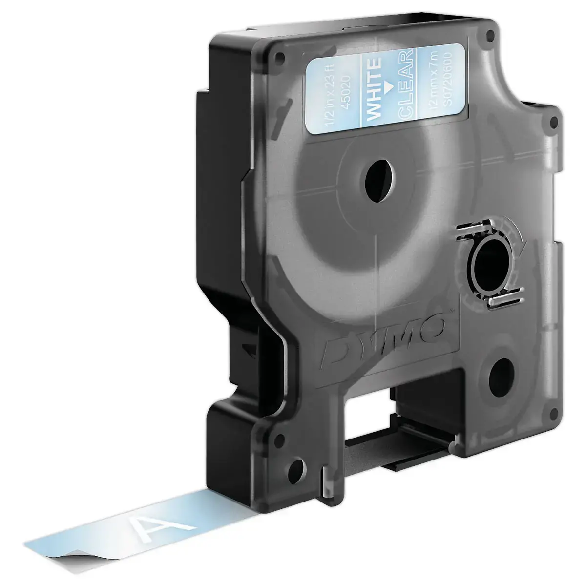 Ruban pour titreuse DYMO D1 12mm transparent impression blanc