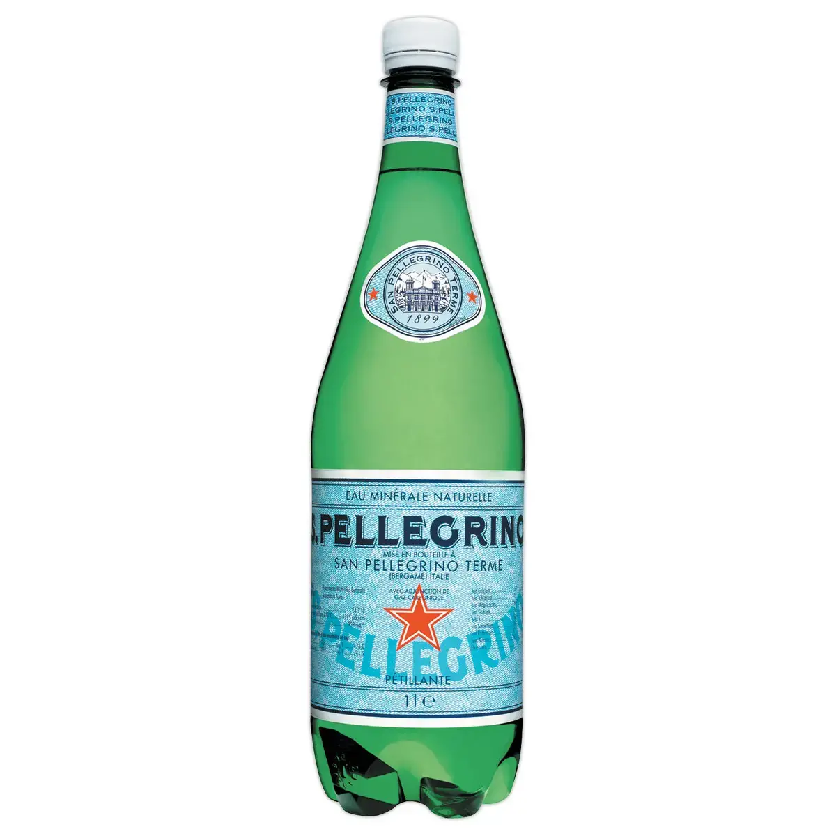 6 Bouteilles d'eau p&eacute;tillante - 1L - SAN PELLEGRINO 