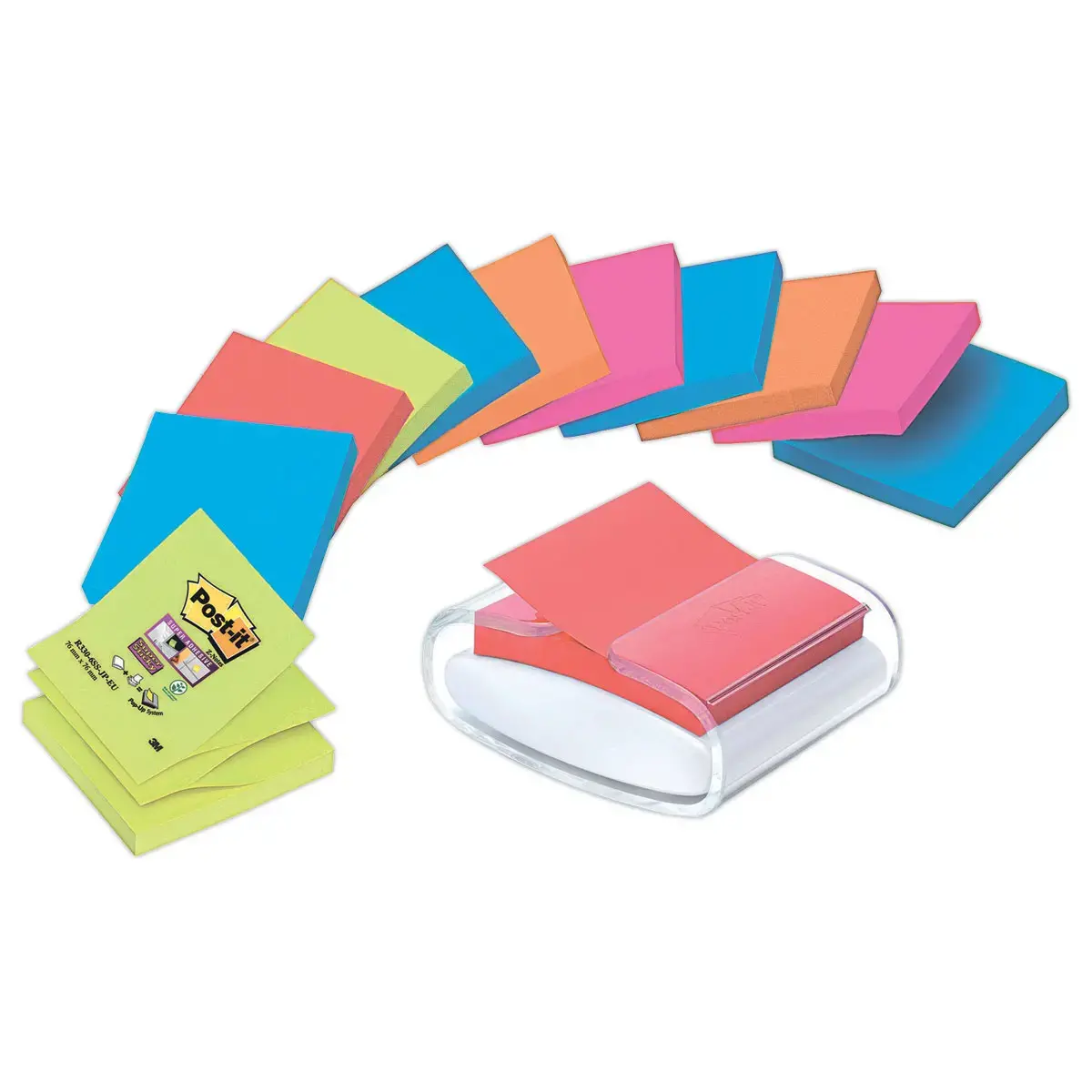 Blocs ZNotes Super Sticky 76x76 mm +dévidoir offert - POST IT