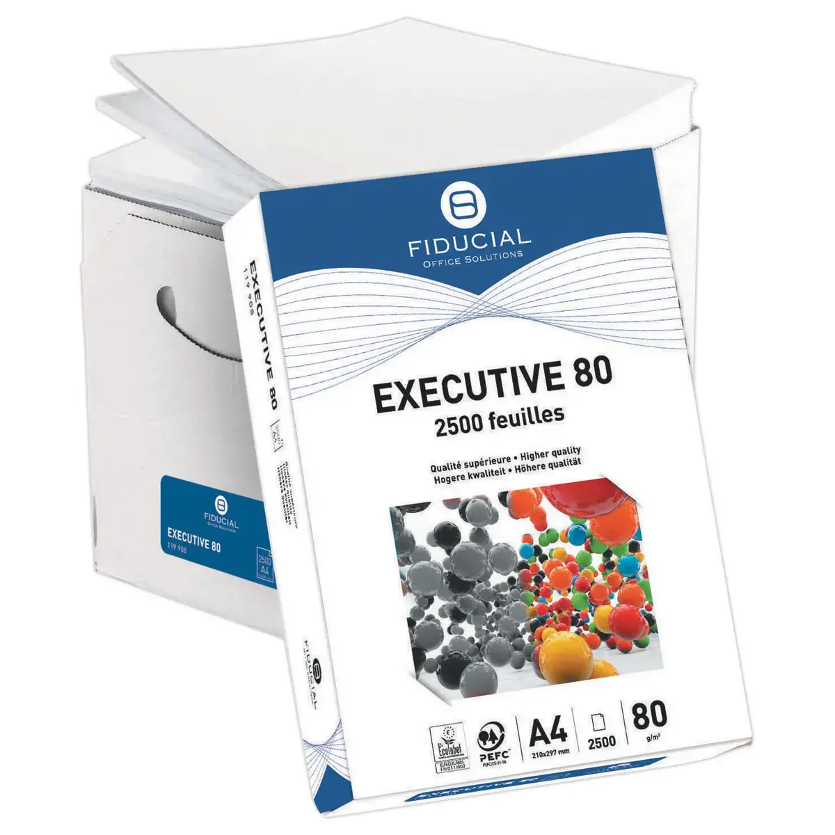 Carton de 2500 feuilles de papier blanc A4 Executive 80g - FIDUCIAL