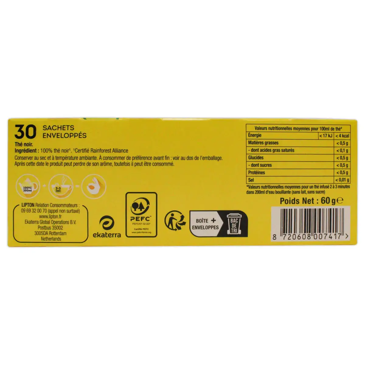 30 sachets de thé LIPTON Yellow