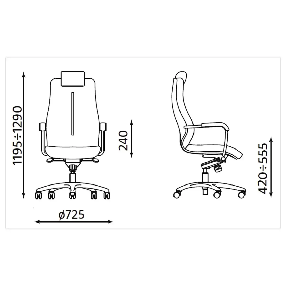 Fauteuil de bureau Sonata 24/24 H - Noir