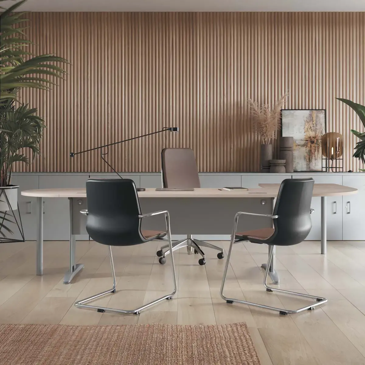 Bureau BUENOS AIRES - Plateau noyer et pieds aluminium - 120x80 cm 