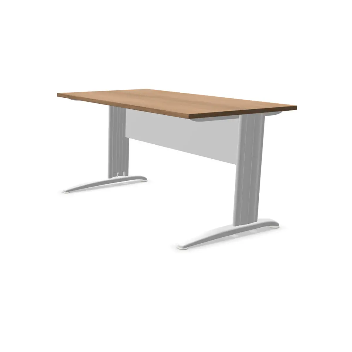 Bureau Buenos Aires - 140 x 80 cm - Plateau noyer et pieds blancs - FIDUCIAL OFFICE SOLUTIONS 