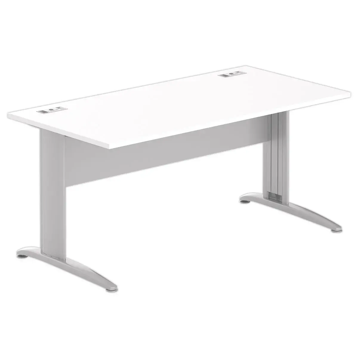 Bureau BUENOS AIRES - Plateau blanc et pieds alu - 160x80 cm - FIDUCIAL OFFICE SOLUTIONS 