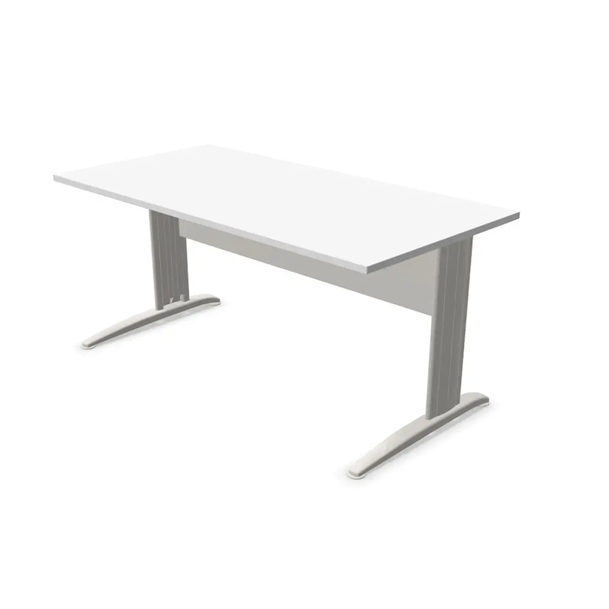 Bureau BUENOS AIRES - Plateau blanc et pieds alu - 160x80 cm - FIDUCIAL OFFICE SOLUTIONS 