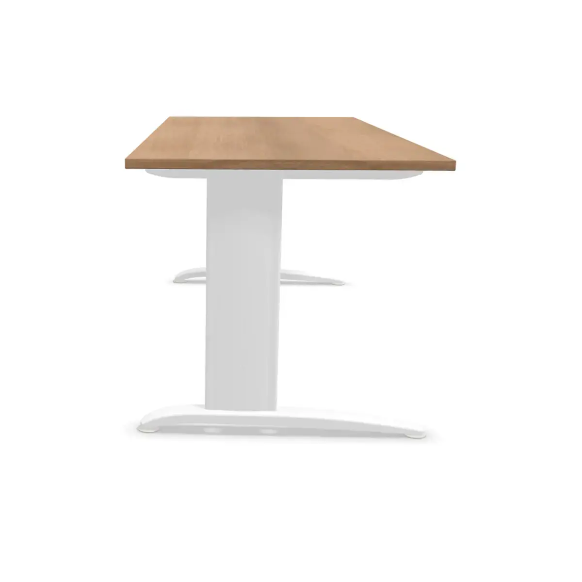 Bureau Buenos Aires - 180 x 80 cm - Plateau noyer et pieds blancs - FIDUCIAL OFFICE SOLUTIONS