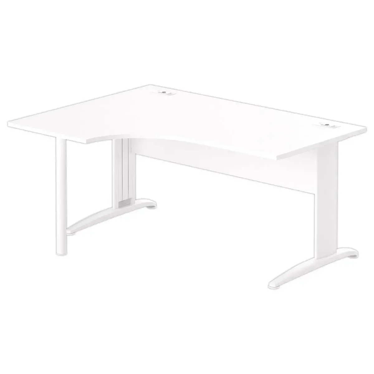 Bureau BUENOS AIRES compact retour &agrave; gauche blanc/blanc, L160 