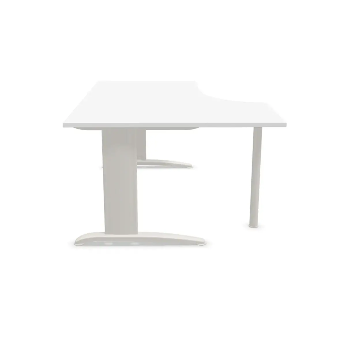 Bureau BUENOS AIRES compact retour à gauche blanc/alu, L160