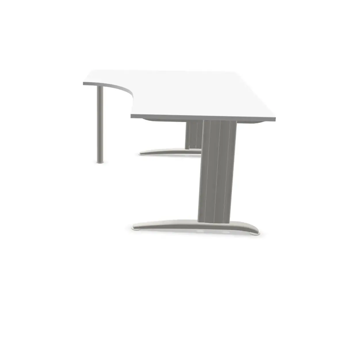 Bureau BUENOS AIRES compact retour à gauche blanc/alu, L160