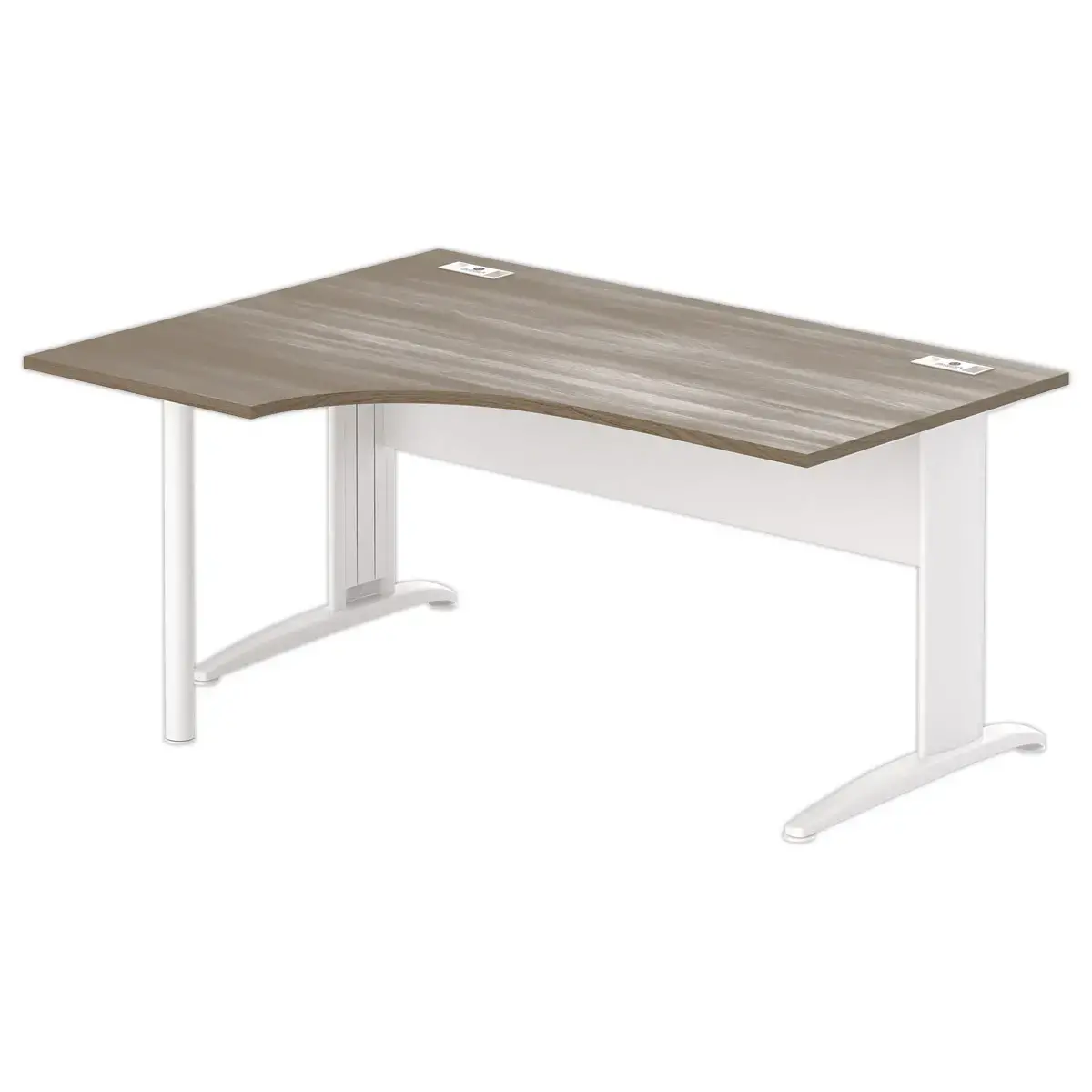 Bureau BUENOS AIRES compact retour à gauche noyer/blanc, L160