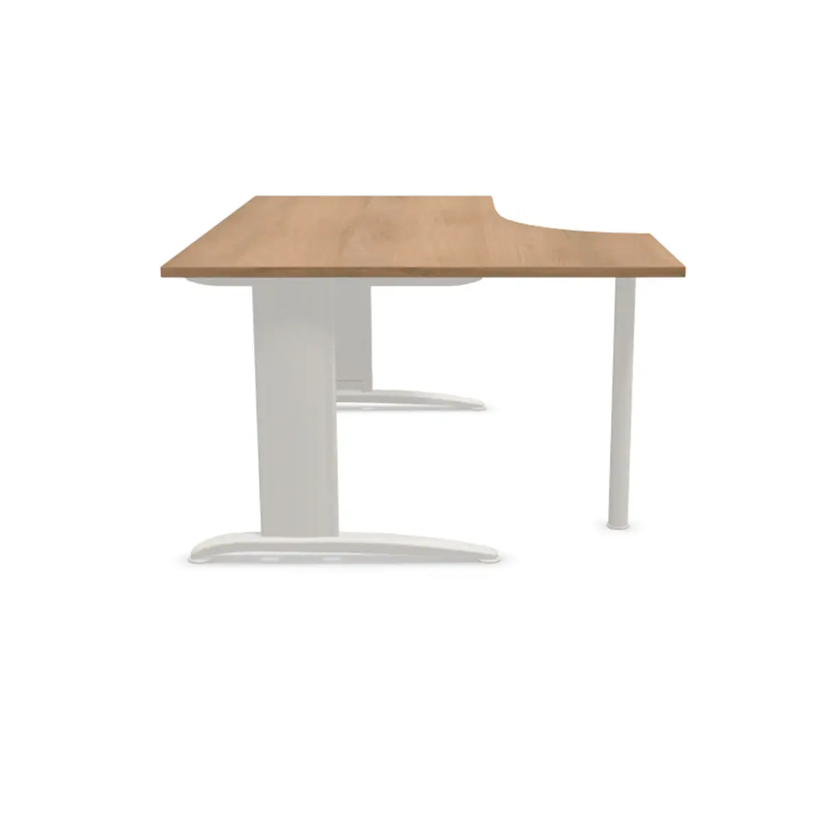 Bureau BUENOS AIRES compact retour à gauche noyer/alu, L160