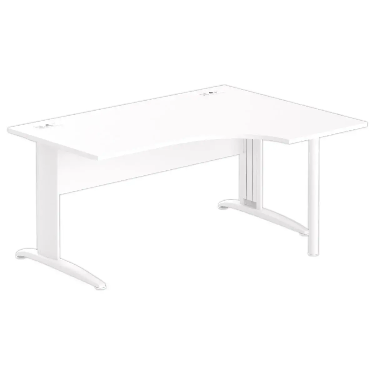 Bureau BUENOS AIRES compact retour à droite blanc/blanc, L160