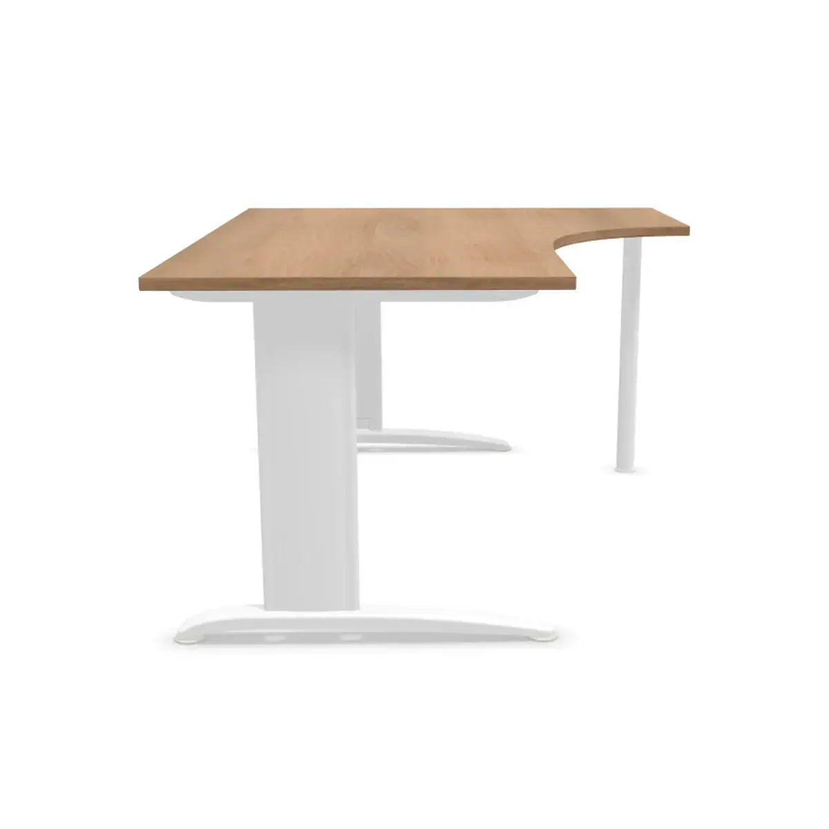 Bureau BUENOS AIRES compact retour à droite noyer/blanc, L160