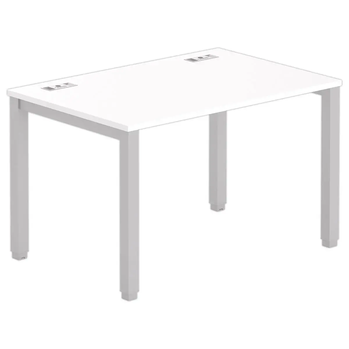 Bureau BRUXELLES 120 x 80 blanc - pieds aluminium