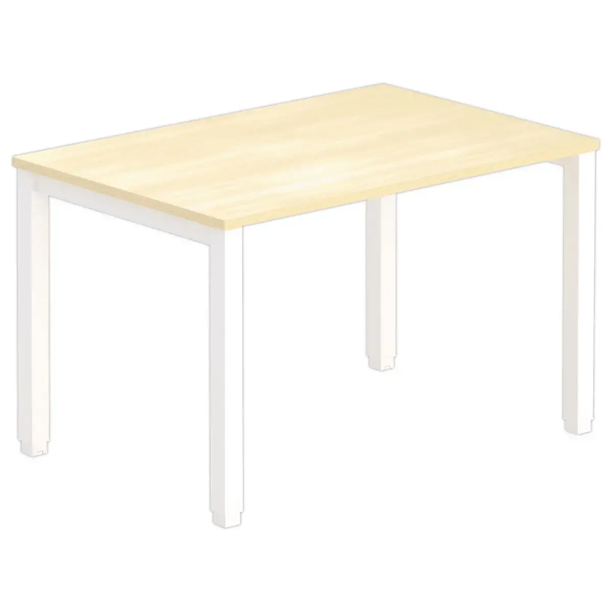 Bureau BRUXELLES 120 x 80 h&ecirc;tre - pieds blancs 
