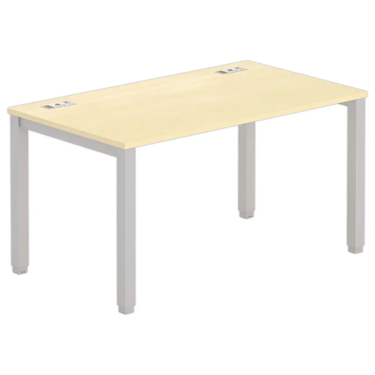 Bureau BRUXELLES 140 x 80 h&ecirc;tre - pieds aluminium 