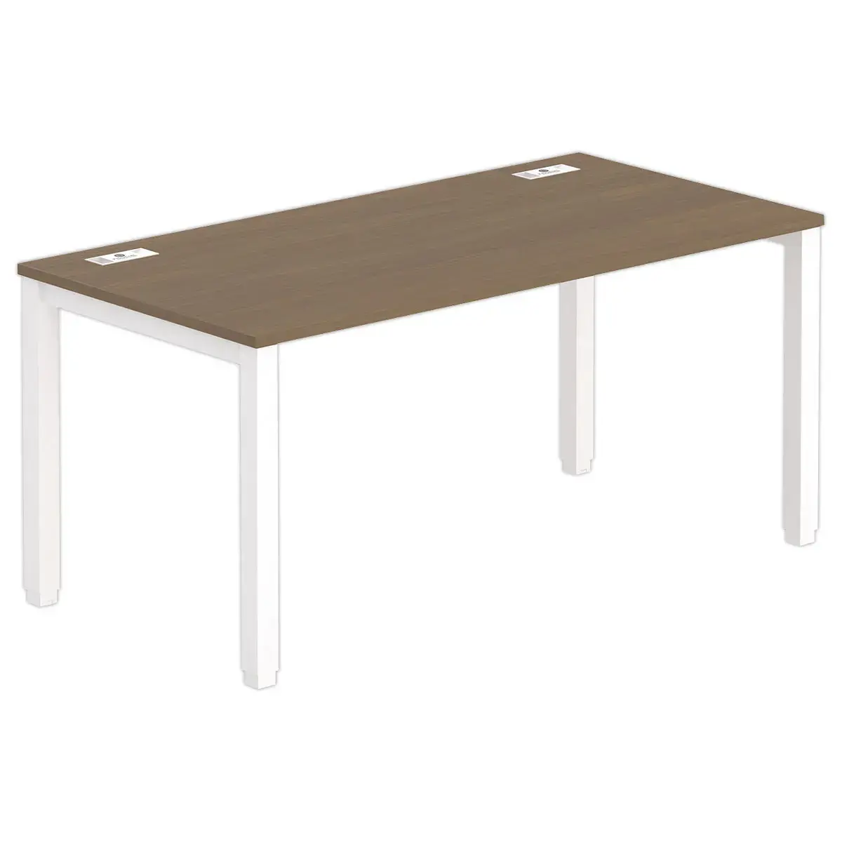 Bureau BRUXELLES 160 x 80 noyer - pieds blancs