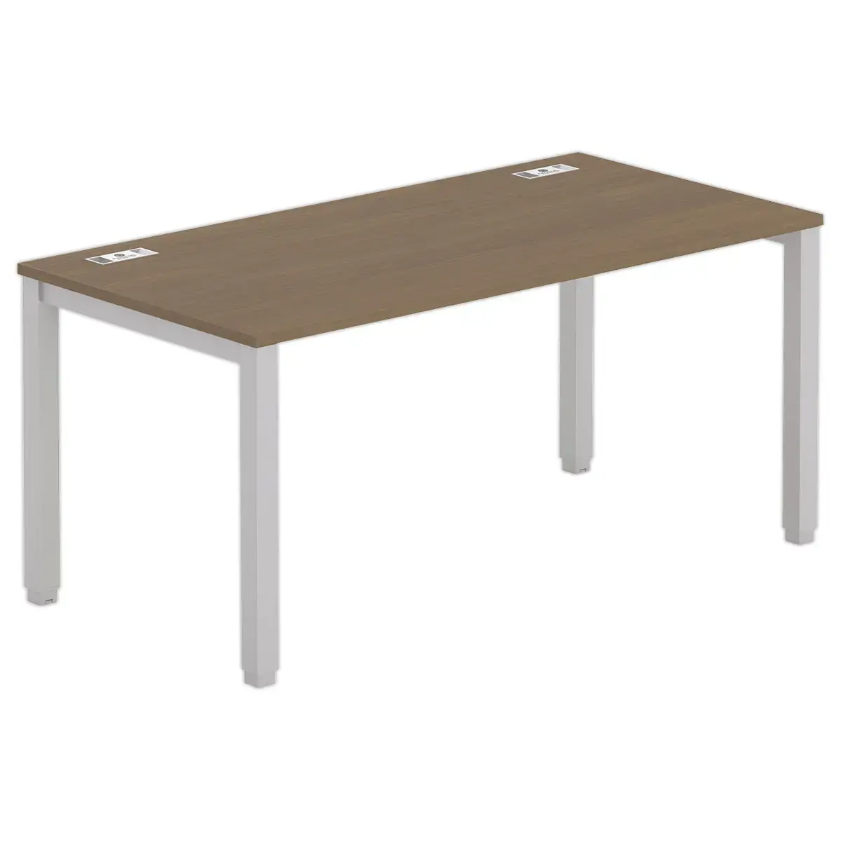 Bureau BRUXELLES 160 x 80 noyer - pieds aluminium