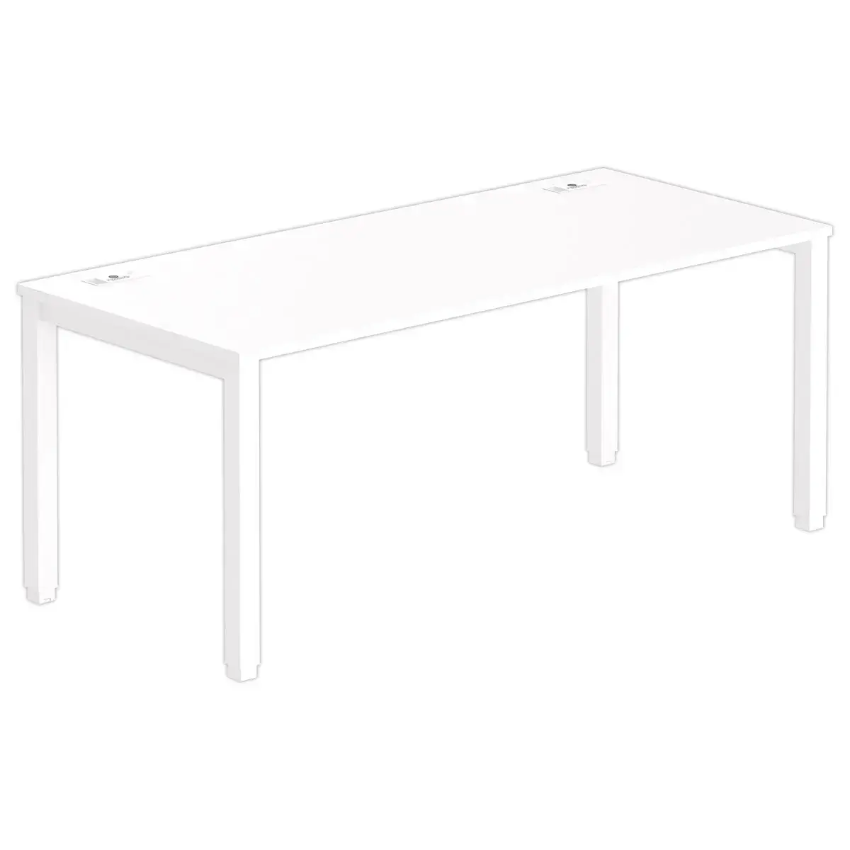 Bureau BRUXELLES 180 x 80 blanc - pieds blancs 