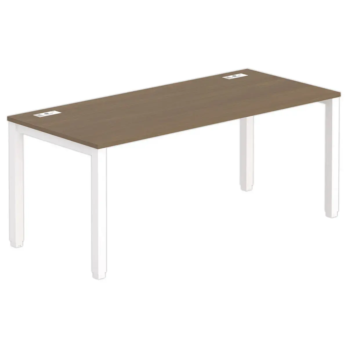 Bureau BRUXELLES 180 x 80 noyer - pieds blancs 