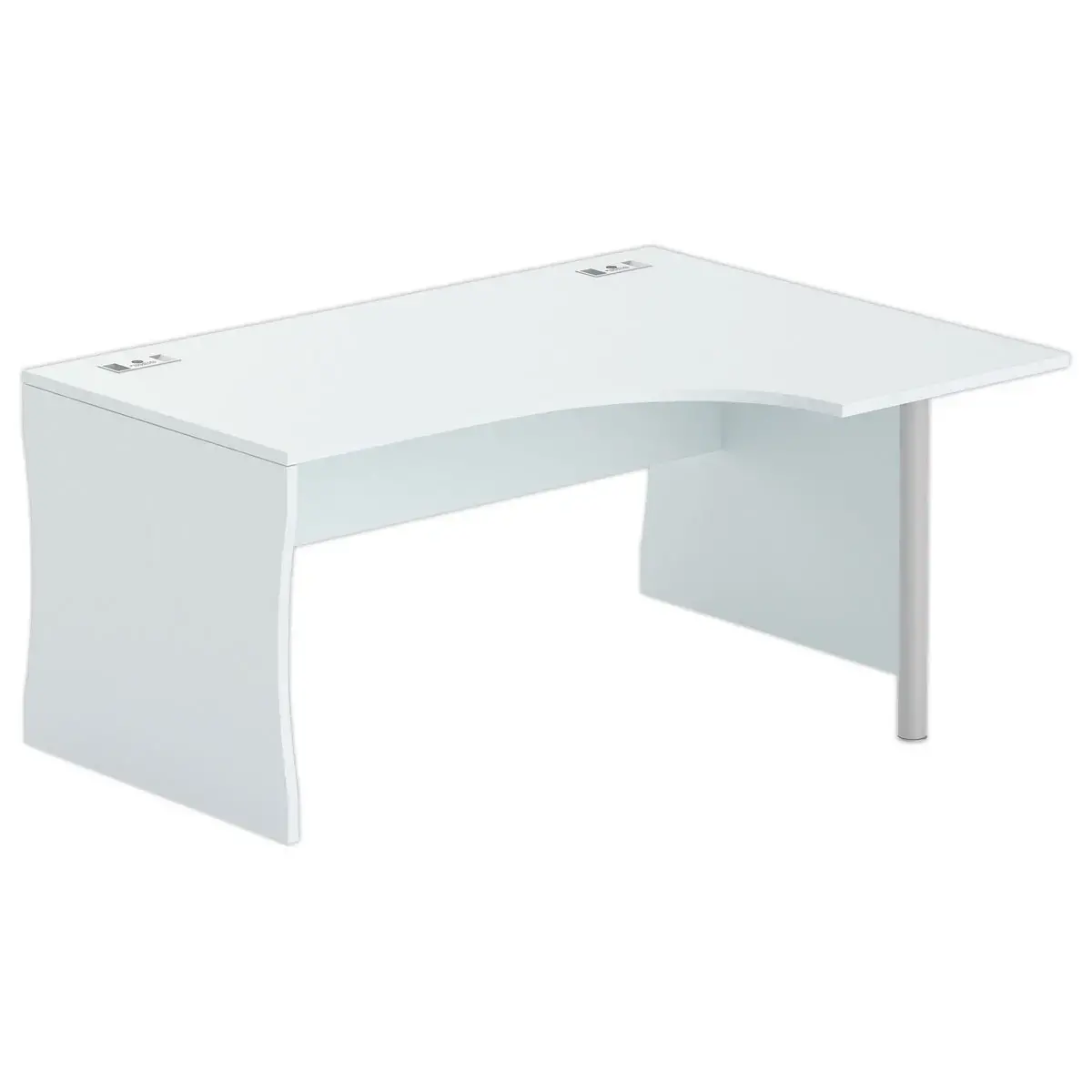 Bureau BUDAPEST compact retour &agrave; droite gris L160 