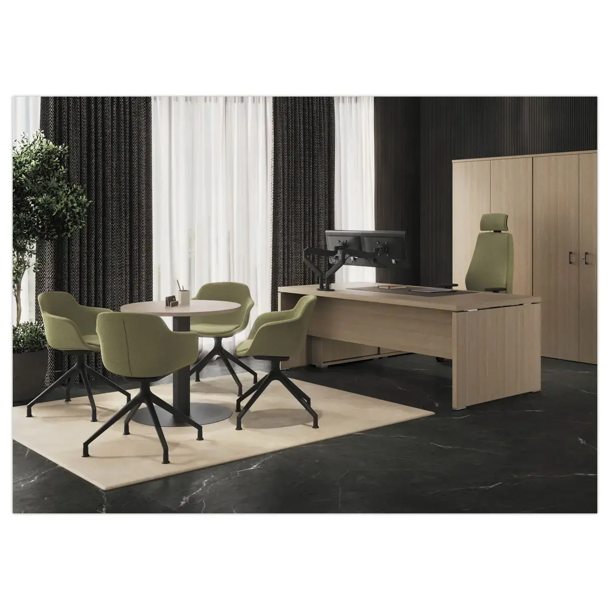 Bureau de direction BOGOTA 200x 100 acacia 