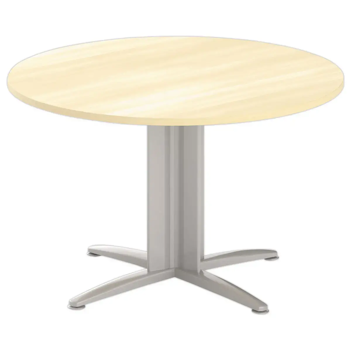 Table réunion ronde diam. 116cm hêtre/aluminium
