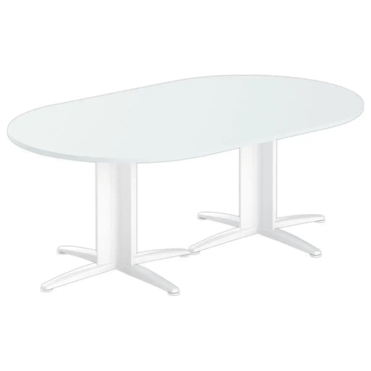 Table réunion ovale 200x120 gris/blanc