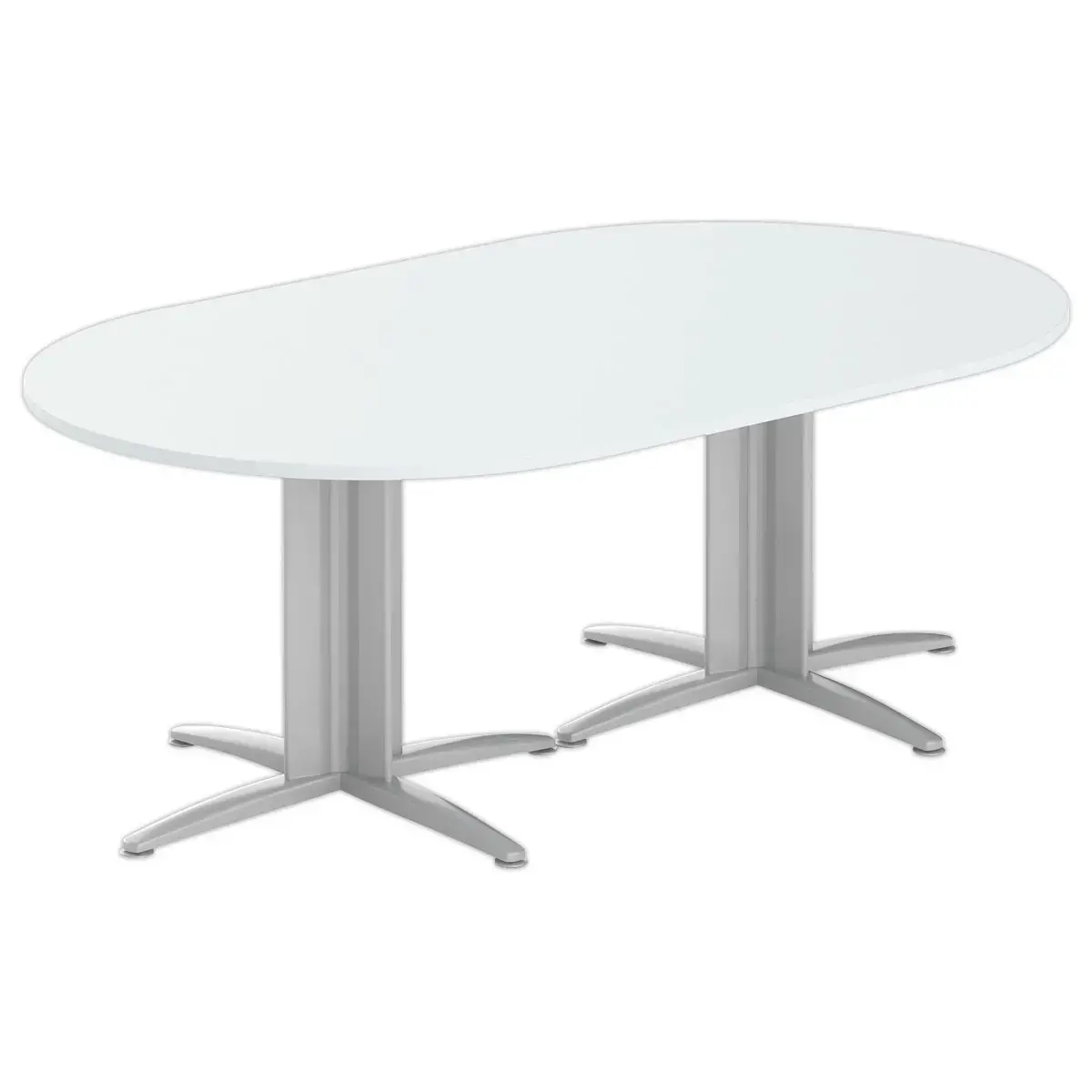 Table réunion ovale 200x120 gris/aluminium