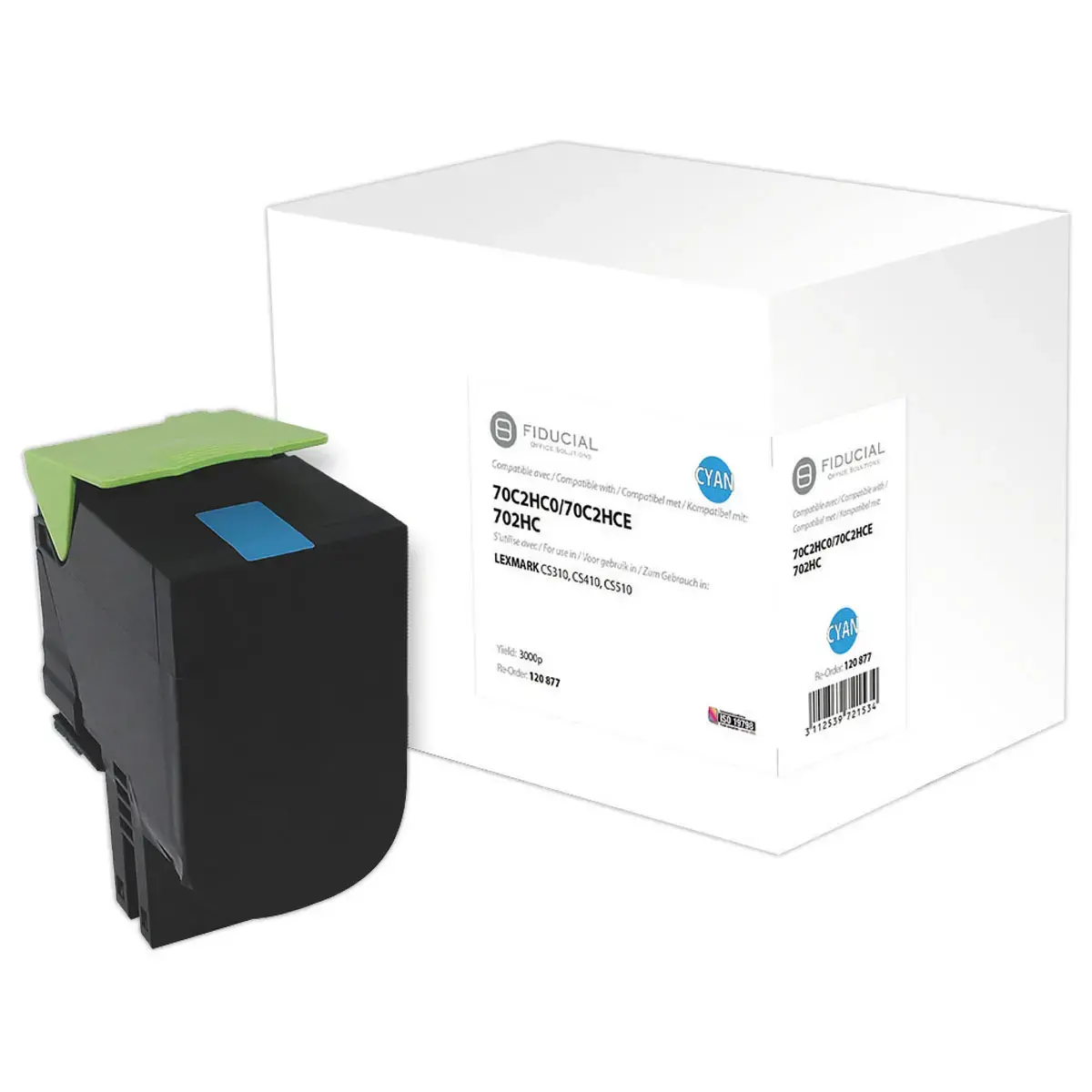 Toner remanufacturé éq. LEXMARK 34040HW, LEXMARK 70C2HCE, LEXMARK 70C2HC0 - Haute capacité - Cyan