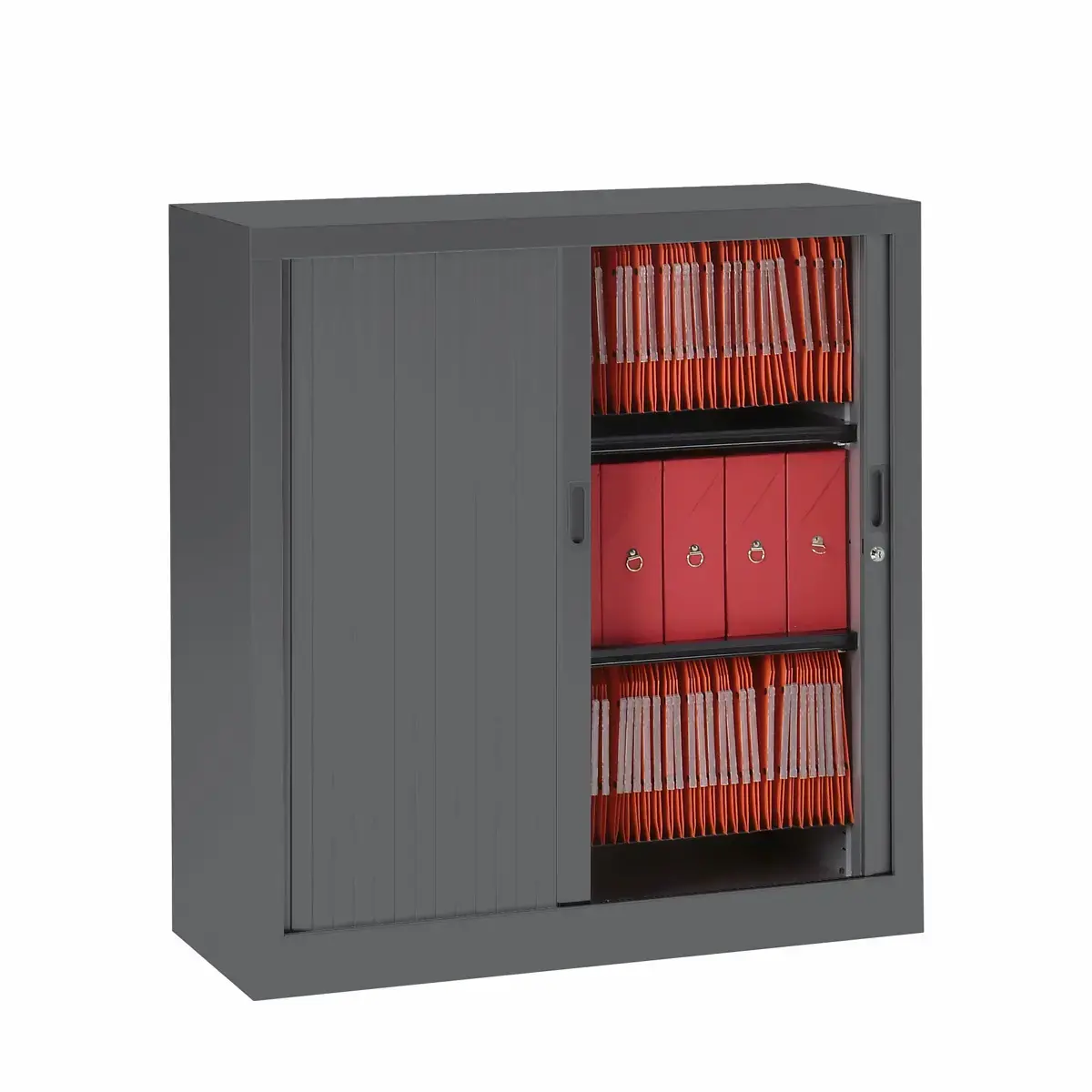 Armoire basse métallique - 100 x 100 cm - Anthracite
