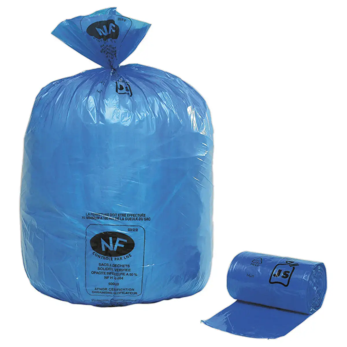 25 Sacs poubelle bleus - 50L