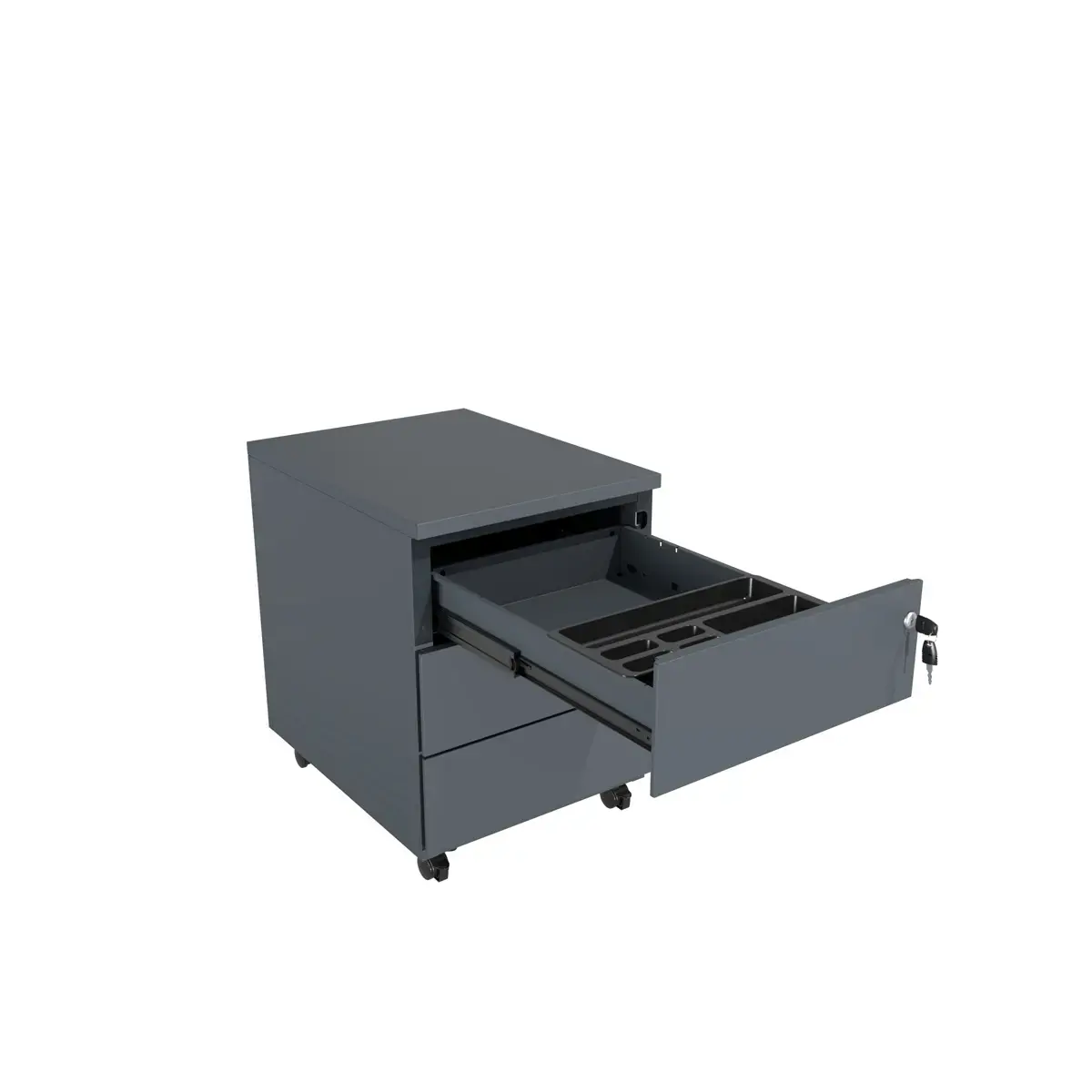 Caisson mobile en métal - 3 tiroirs - Anthracite