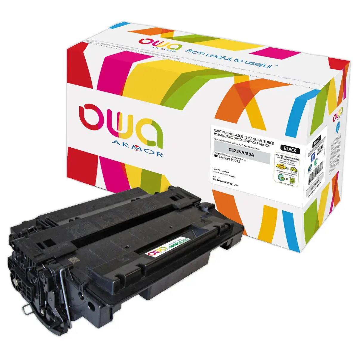Toner éq. HP CE255A, CANON 724 - Noir - OWA