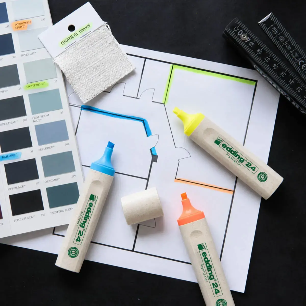 Surligneur - pointe large - E24 - bleu clair - Edding