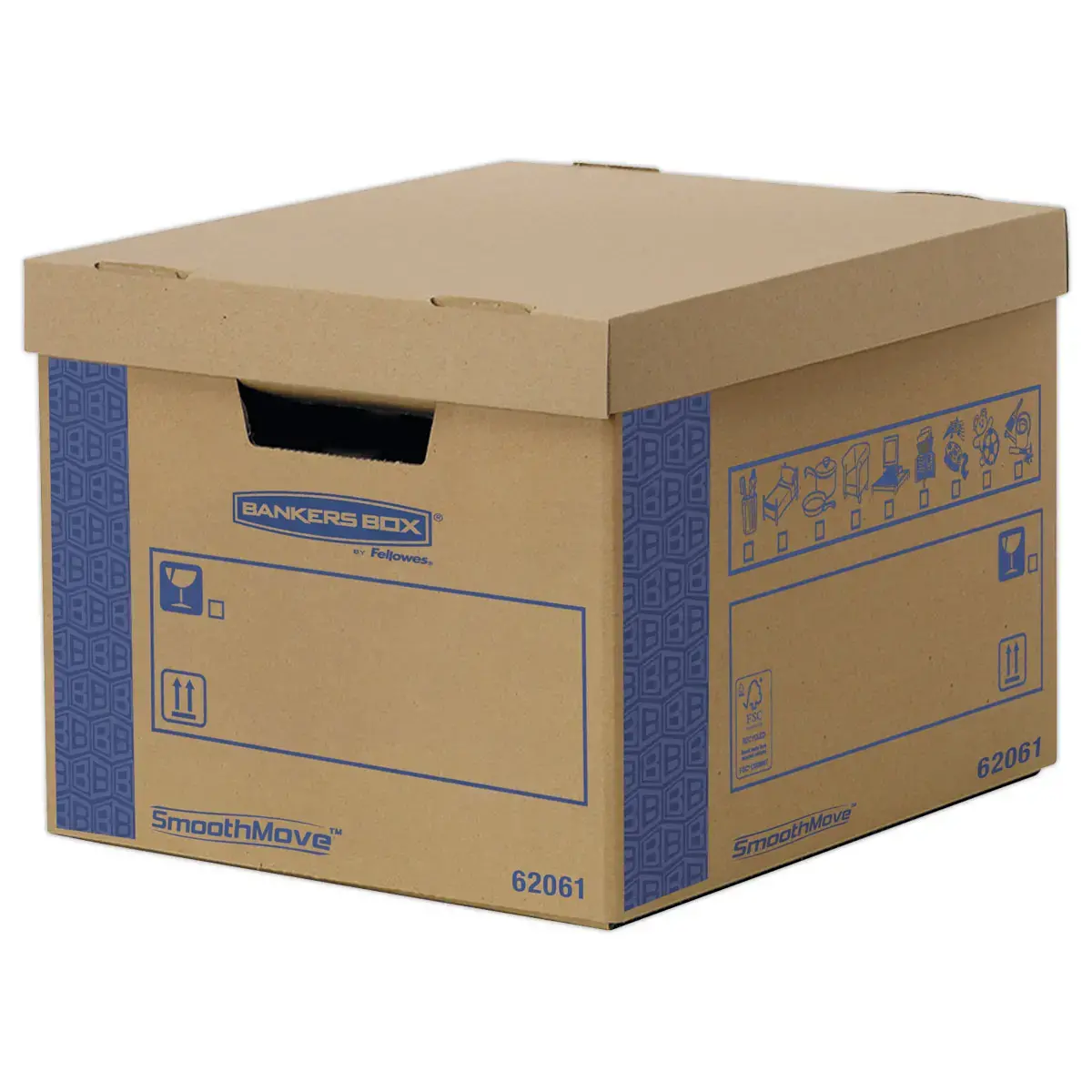 5 Caisses de déménagement couvercle non lié 49L Automatique - FELLOWES