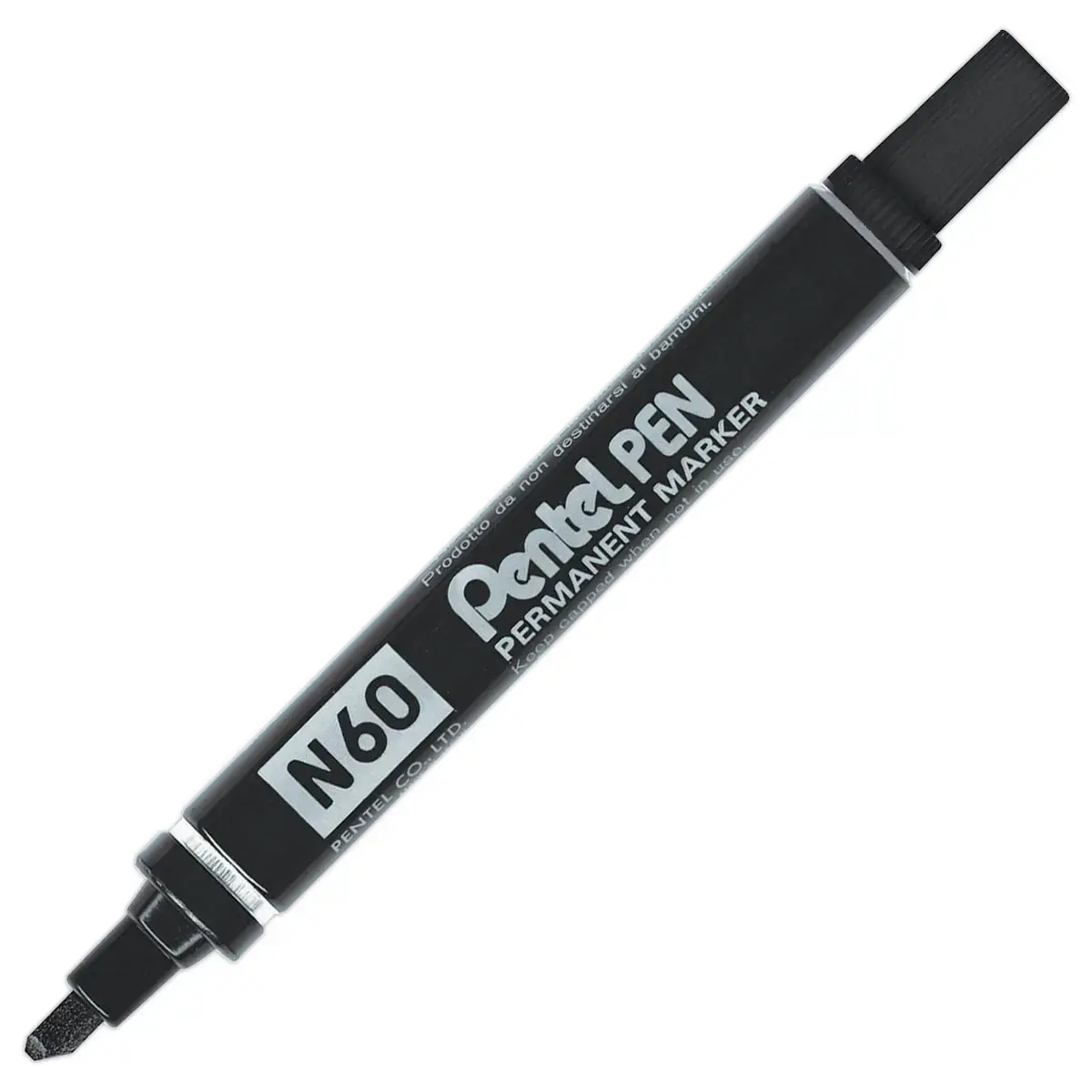 Marqueur encre indélébile - Pointe Biseau noir - PENTEL N60