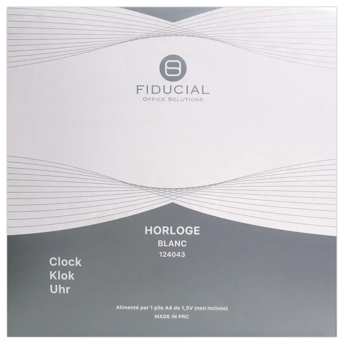 Horloge Quartz 38 cm silencieuse FIDUCIAL blanc