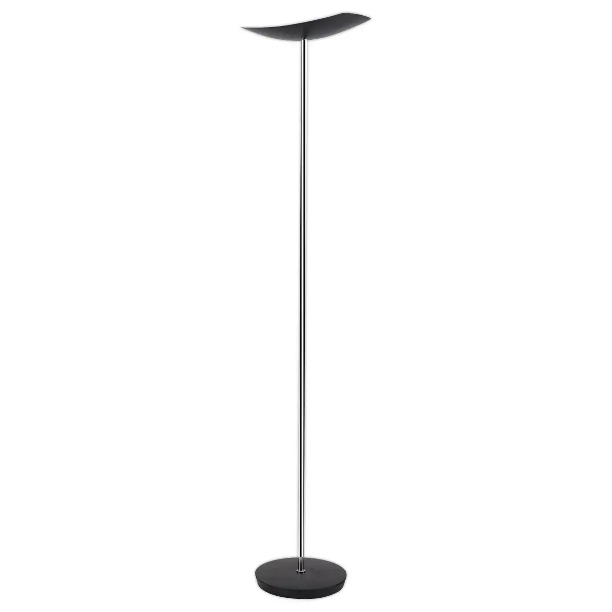 Lampadaire droit LED 30W chromé, avec variateur noir