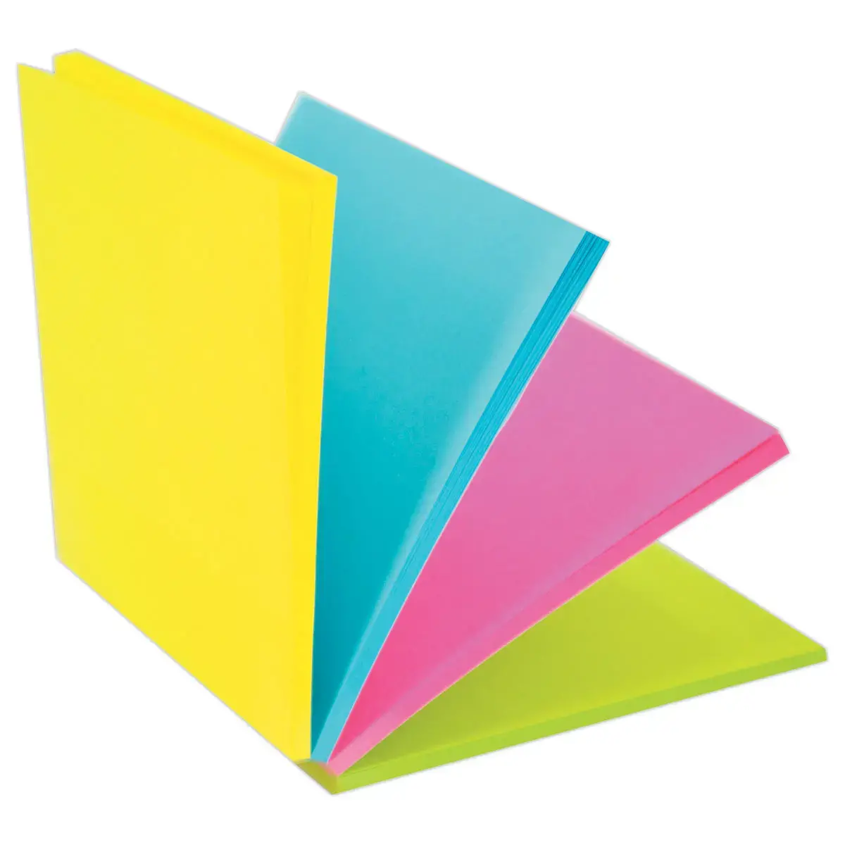 Notes repositionnables 76 x 76 mm - 4 couleurs - STICK'N