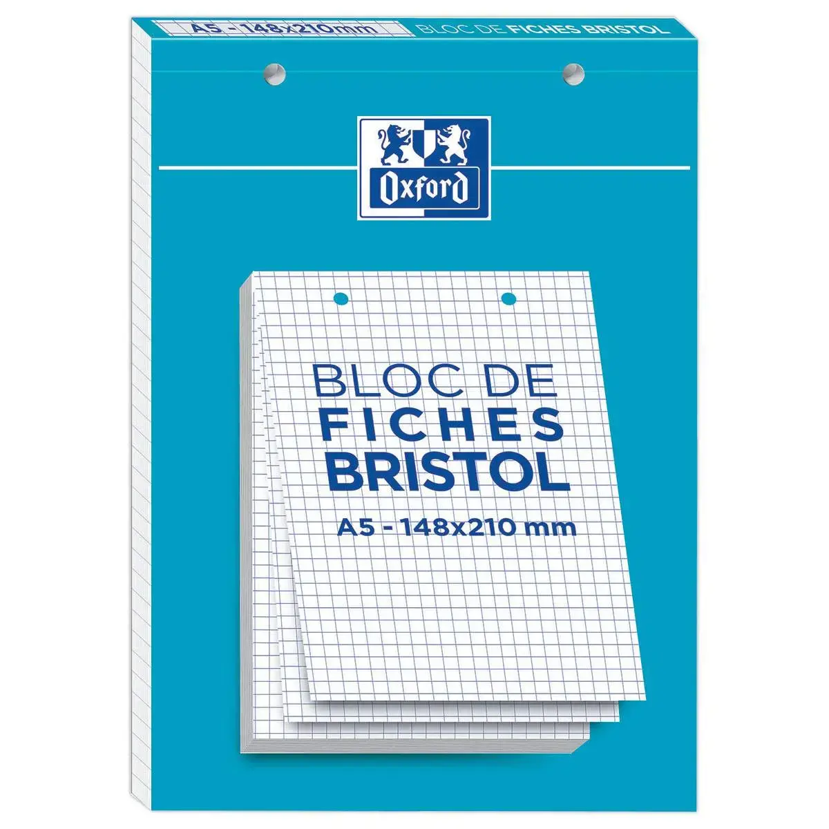 Fiches Bristol - A5 - Petits carreaux 5x5 - OXFORD 